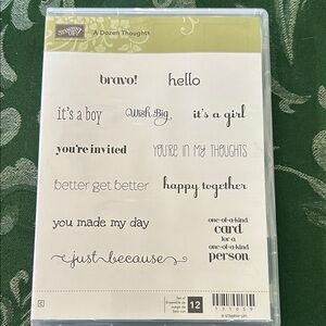 Stampin' Up! A Dozen Thoughts Sentiment Stamp Set NEW phrases